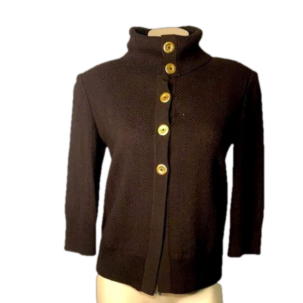 ST. JOHN BROWN JACKET. PETITE AS IS